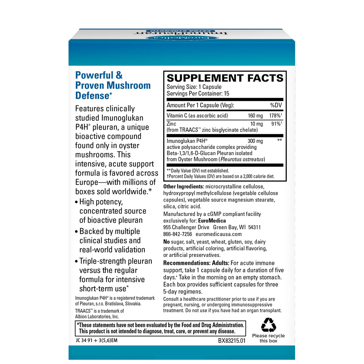 EuroMedica ImunoPleuran™ Extra Strength
