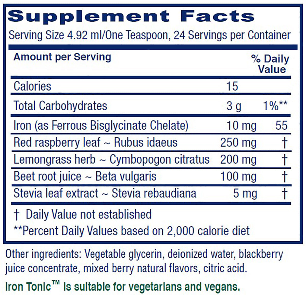 Iron Tonic™ ~ Blackberry RBC Support ~ 4 ounces