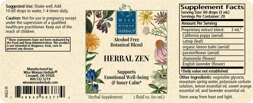 Wise Women Herbal Herbal Zen (Formerly Kalmerite Glycerite)