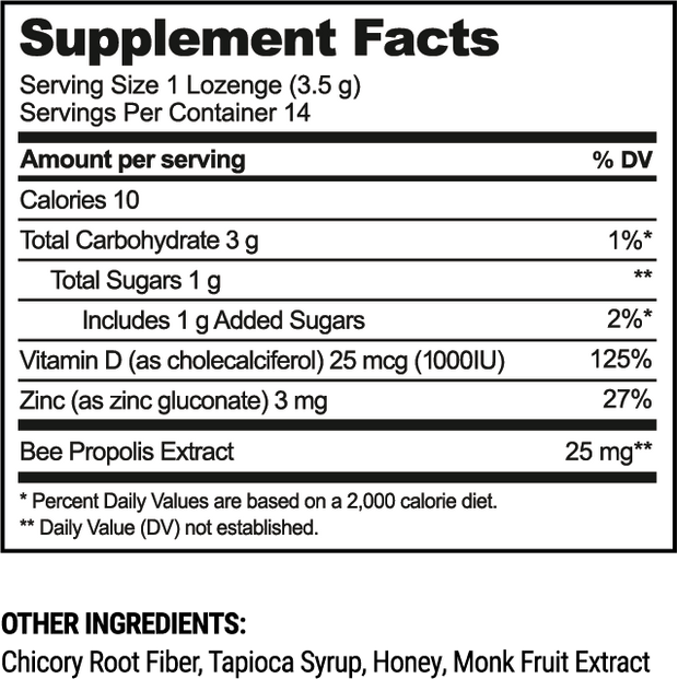 Propolis Soothing Lozenges Honey 14 Drops