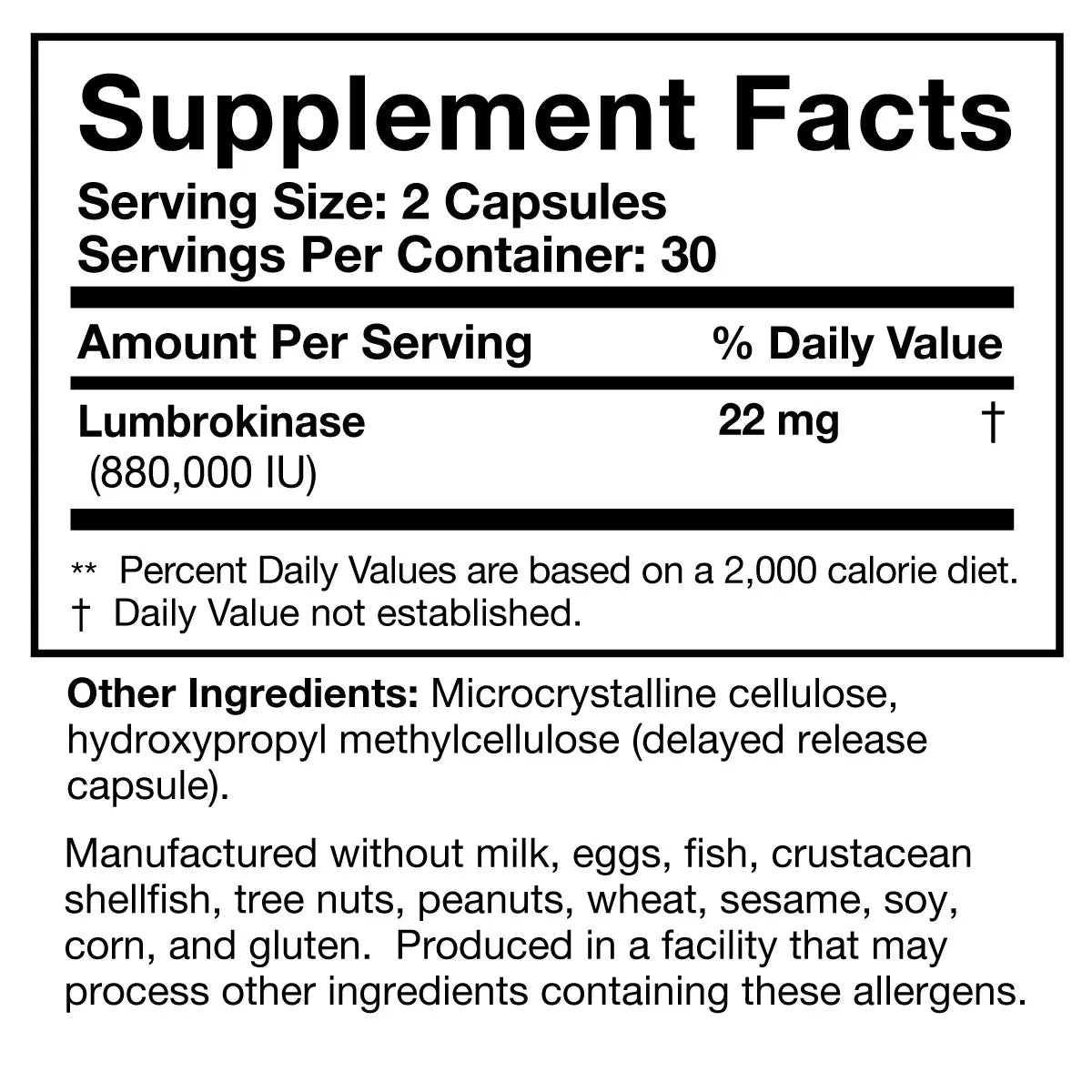 Researched Nutritionals Lumbrokinase
