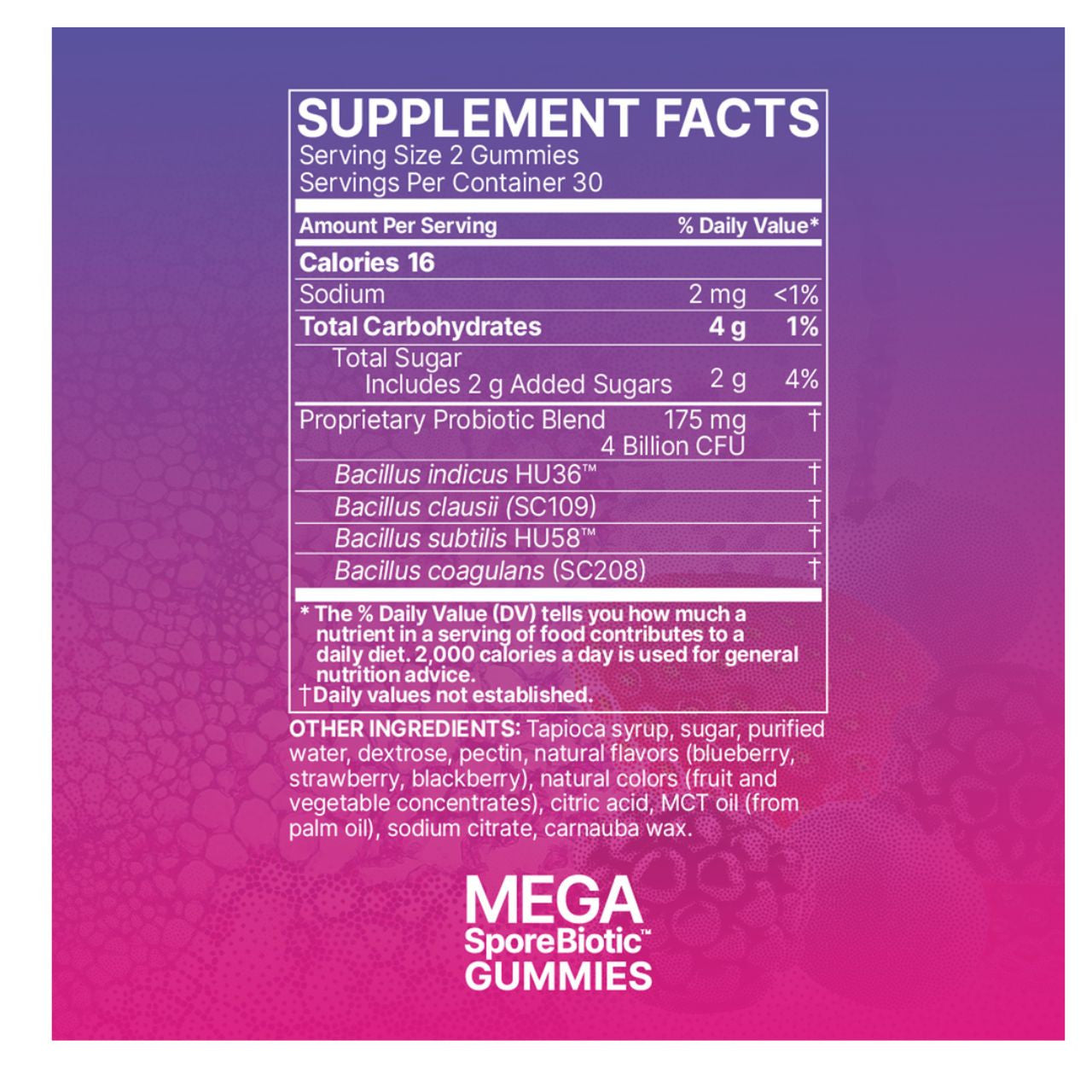 Microbiome Labs MegaSporeBiotic Gummies bottle showing branding