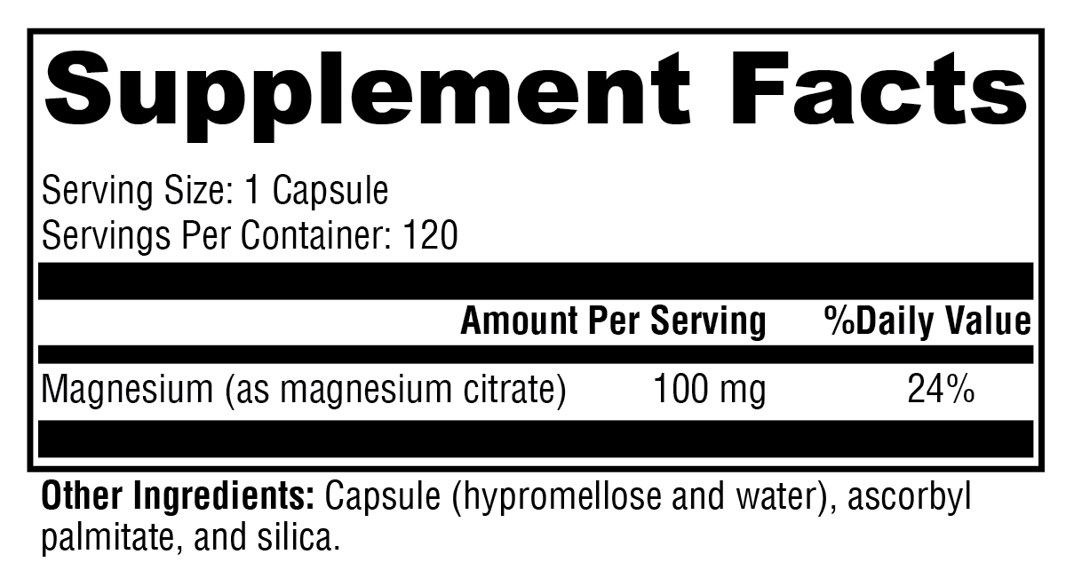 XYMOGEN Magnesium Citrate 120 Capsules
