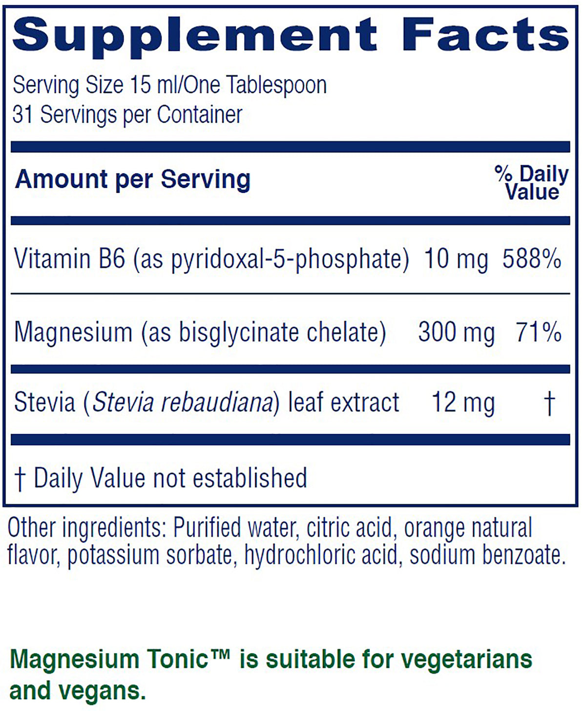 Magnesium Tonic ™ ~ Magnesium Bisglycinate 300 mg ~ 16 ounces