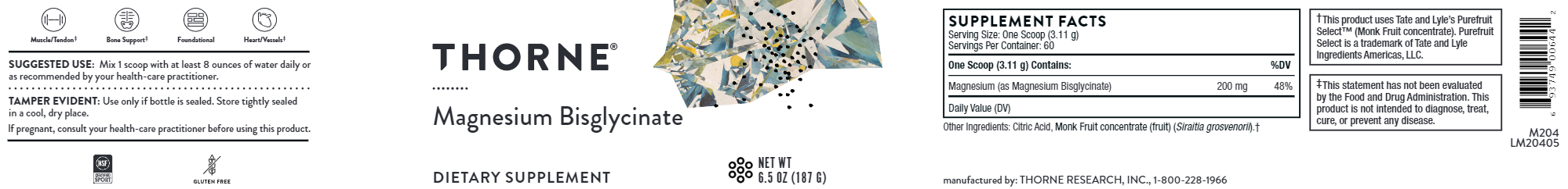 THORNE Magnesium Bisglycinate NSF
