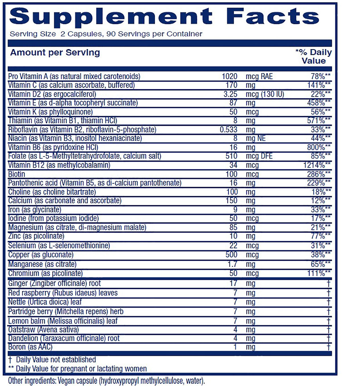 Maternal Symmetry™ ~ OB Multivitamin ~ 180 capsules