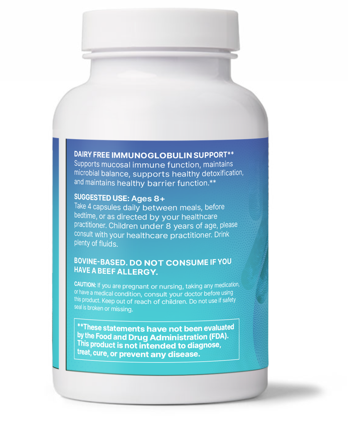 Microbiome Labs MegaIgG2000 label with active ingredients & dosage