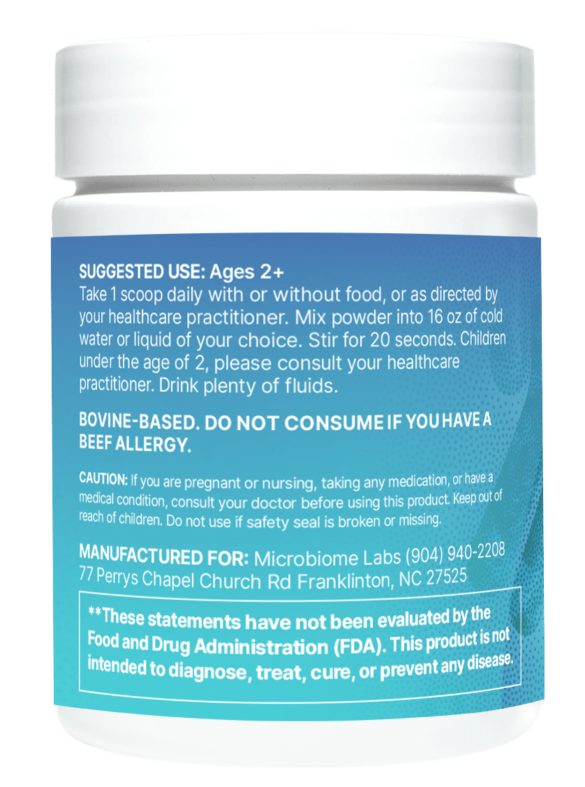 Microbiome Labs MegaIgG2000 powder supplement facts & ingredients