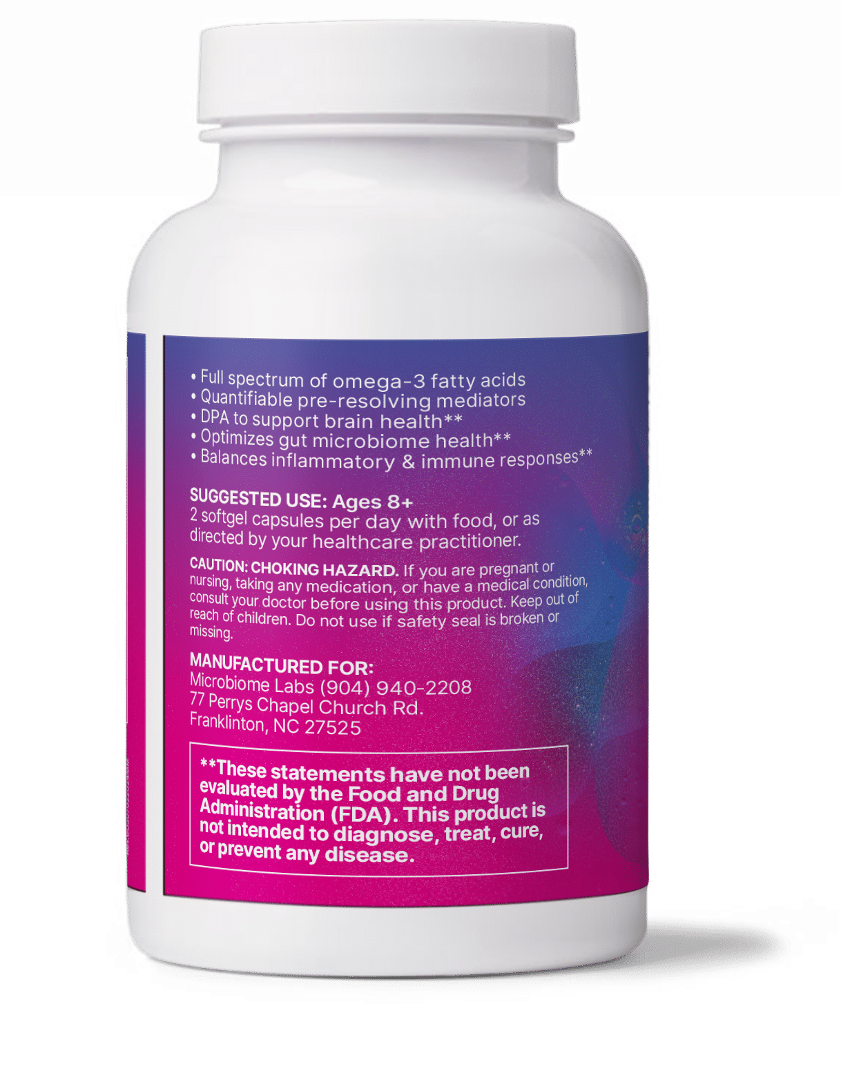 Microbiome Labs MegaMarine softgels supplement facts & ingredients