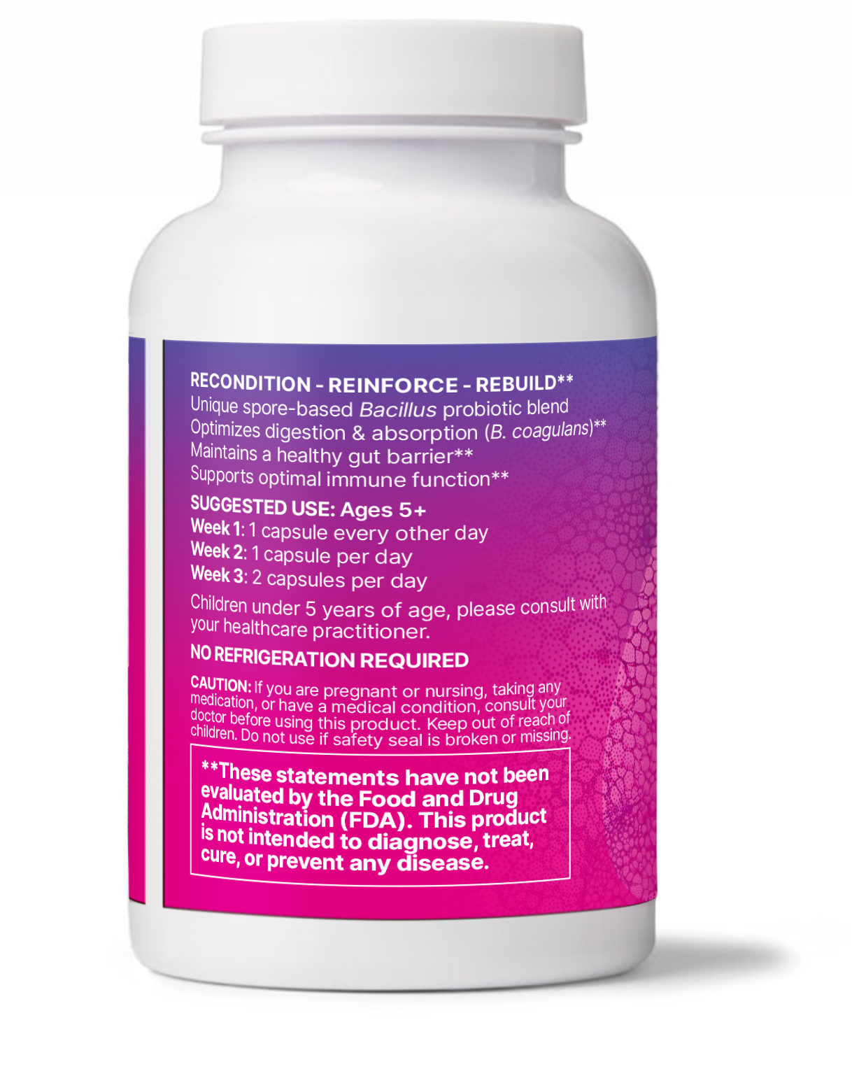 Microbiome Labs MegaSporeBiotic label with probiotic strains & dosage