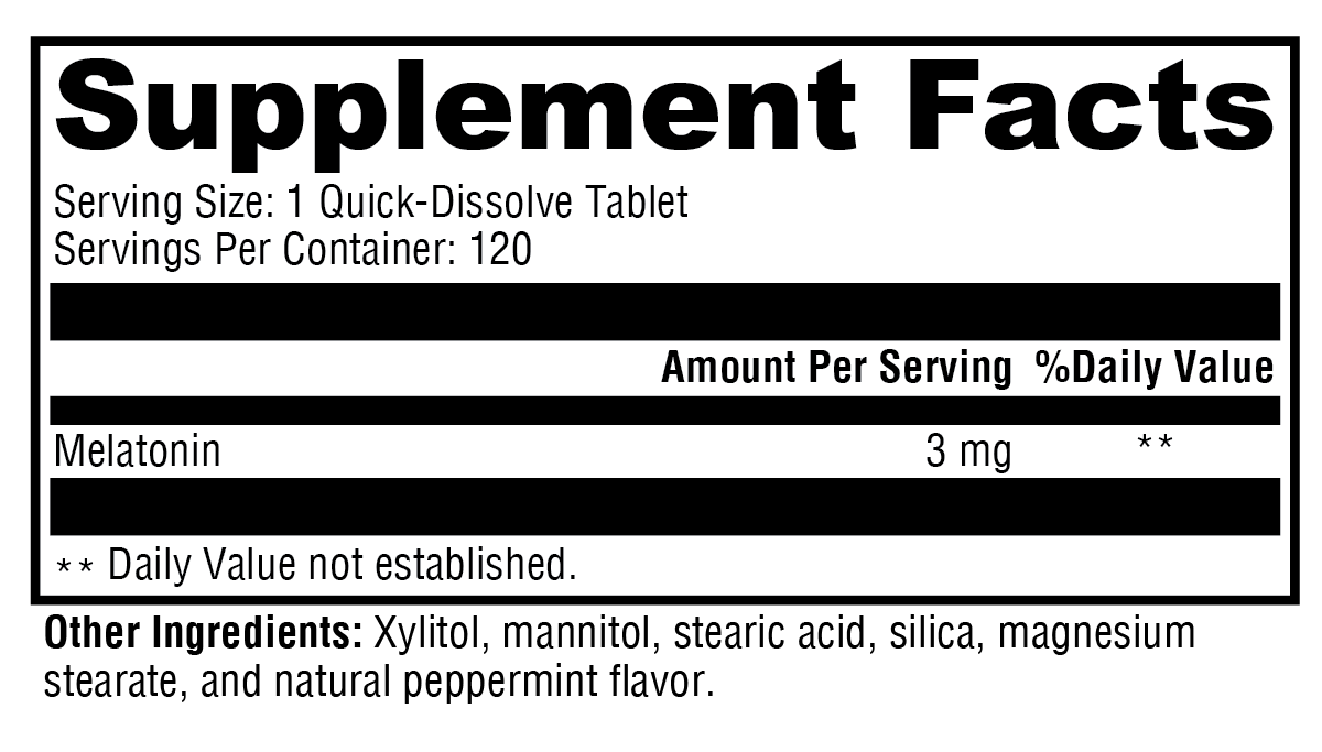 XYMOGEN Melatonin Peppermint 120 Tablets