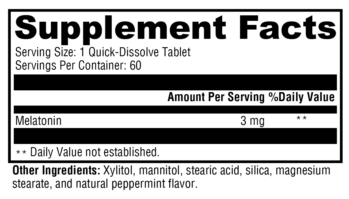 XYMOGEN Melatonin Peppermint 60 Tablets