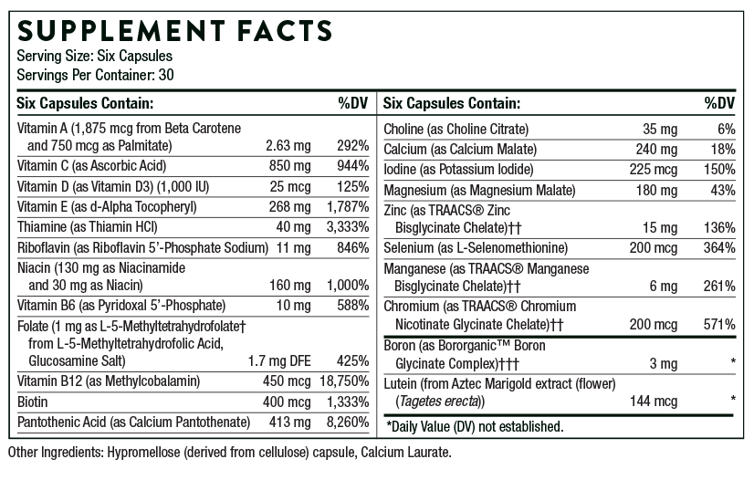 THORNE Men's Multi 50+ w/o CU FE