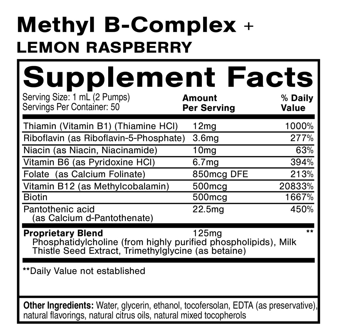 QUICKSILVER Methyl B Complex + Lemon Rasp 1.7 fl oz