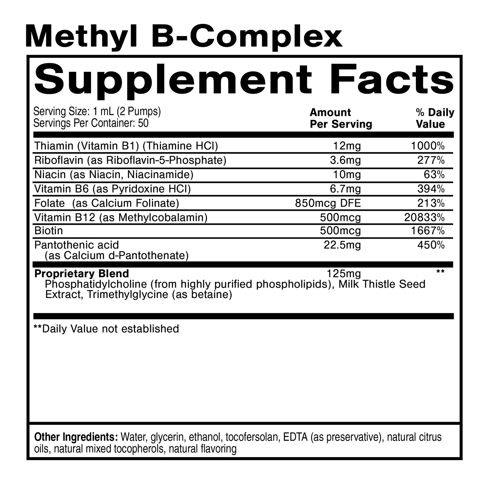 QUICKSILVER Black Box® II label outlining detox supplement facts, ingredients, and directions