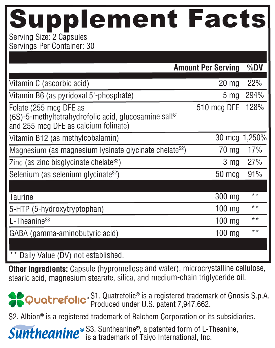 XYMOGEN Mood Food™ ES 60 Capsules
