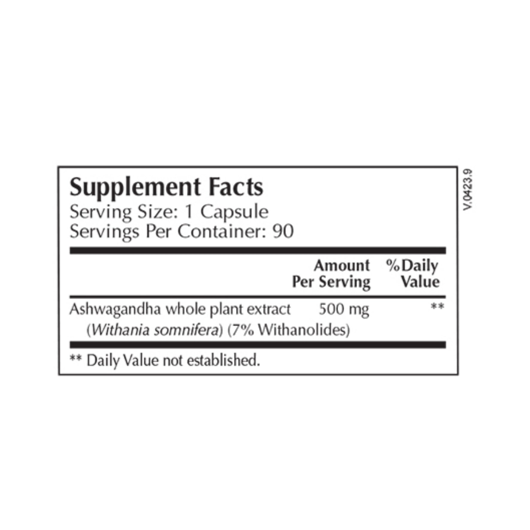 Moss Nutrition Ashwagandha Select bottle showing supplement packaging and branding
