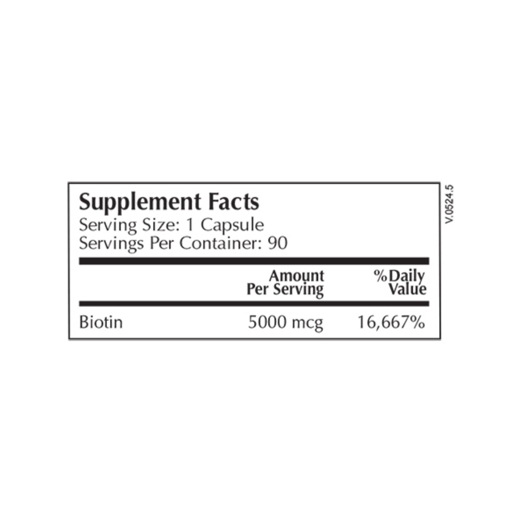 Moss Nutrition Biotin 5000 bottle showing supplement packaging and branding