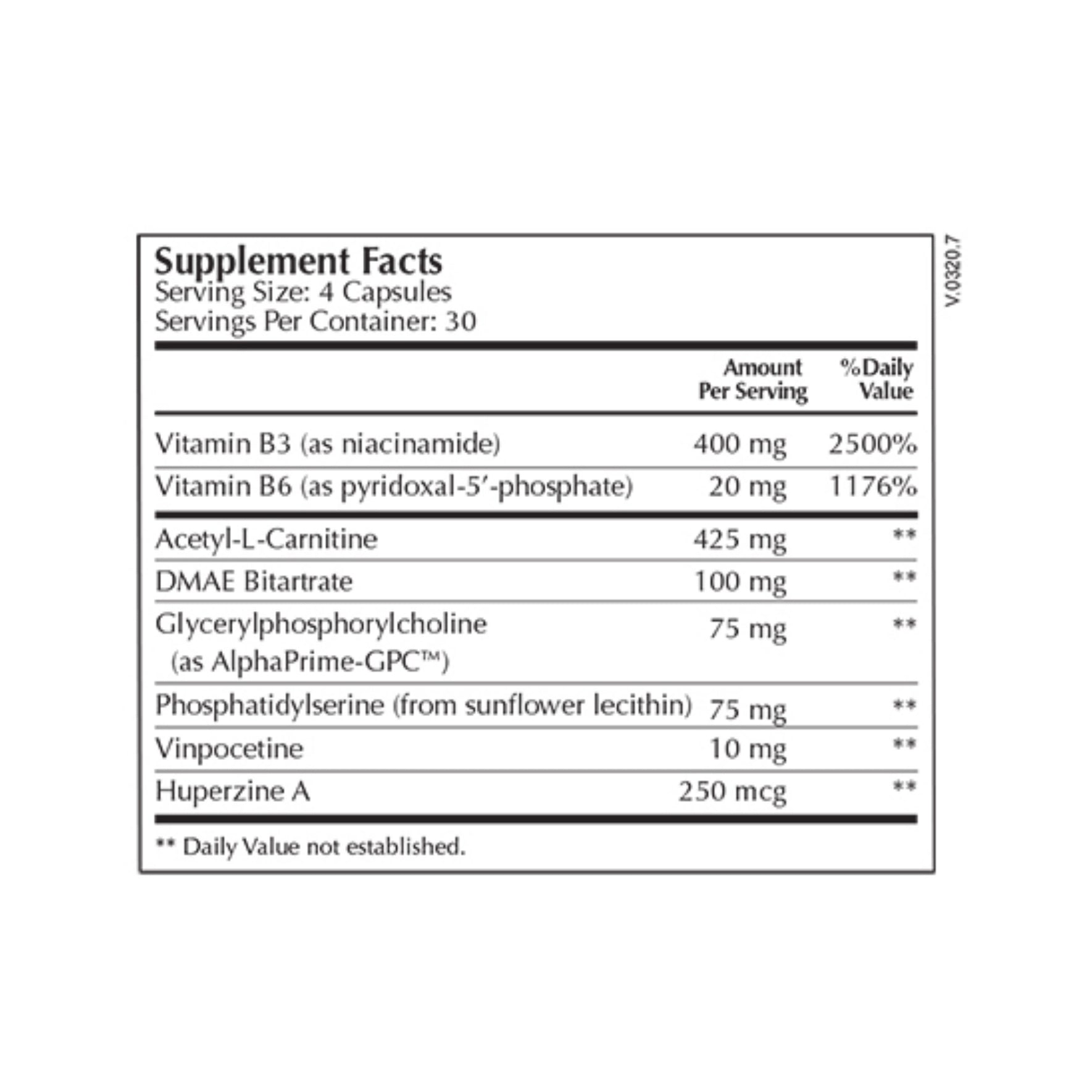 Moss Nutrition Brain Select bottle showing supplement packaging and branding