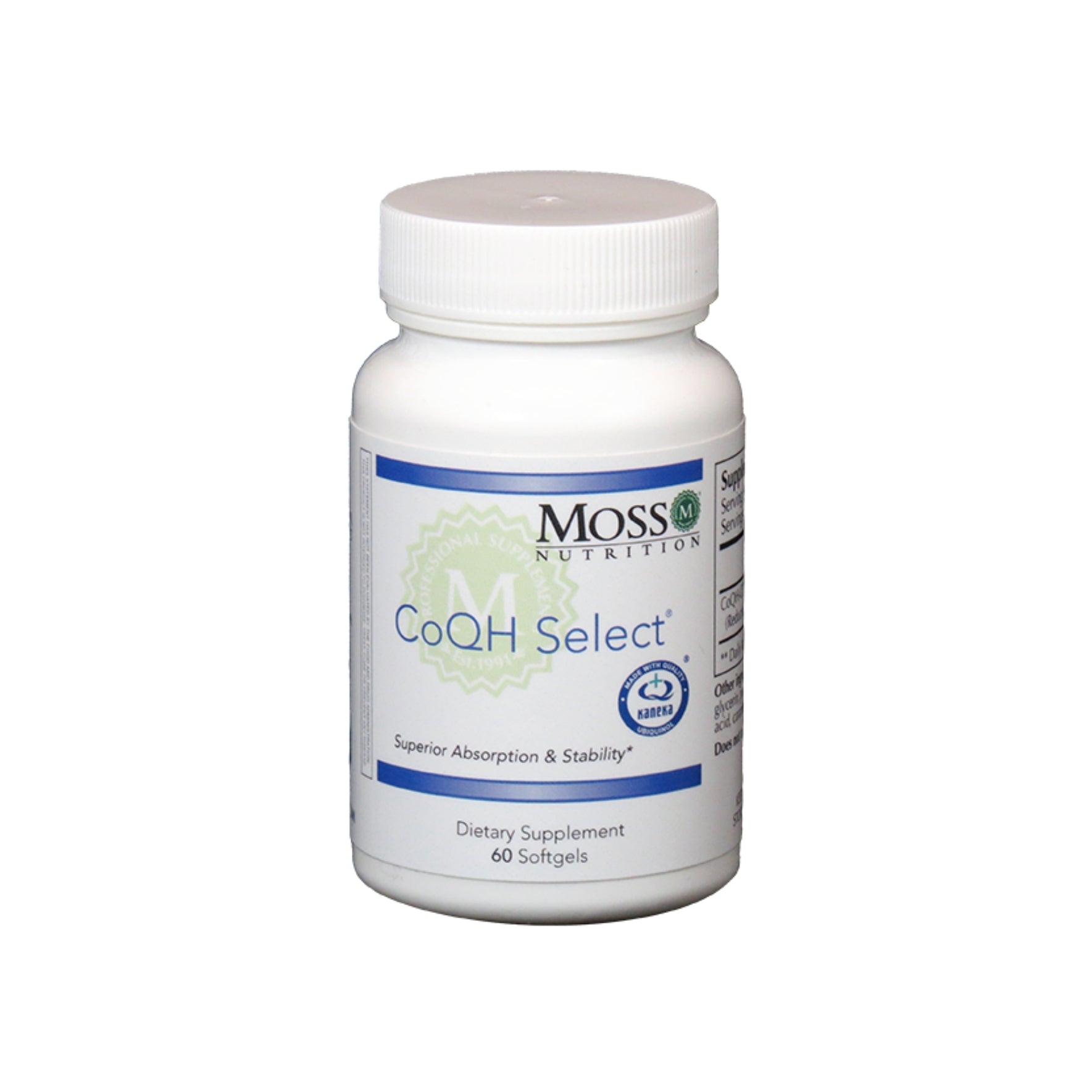 Moss Nutrition CoQH Select Ubiquinol heart energy supplement