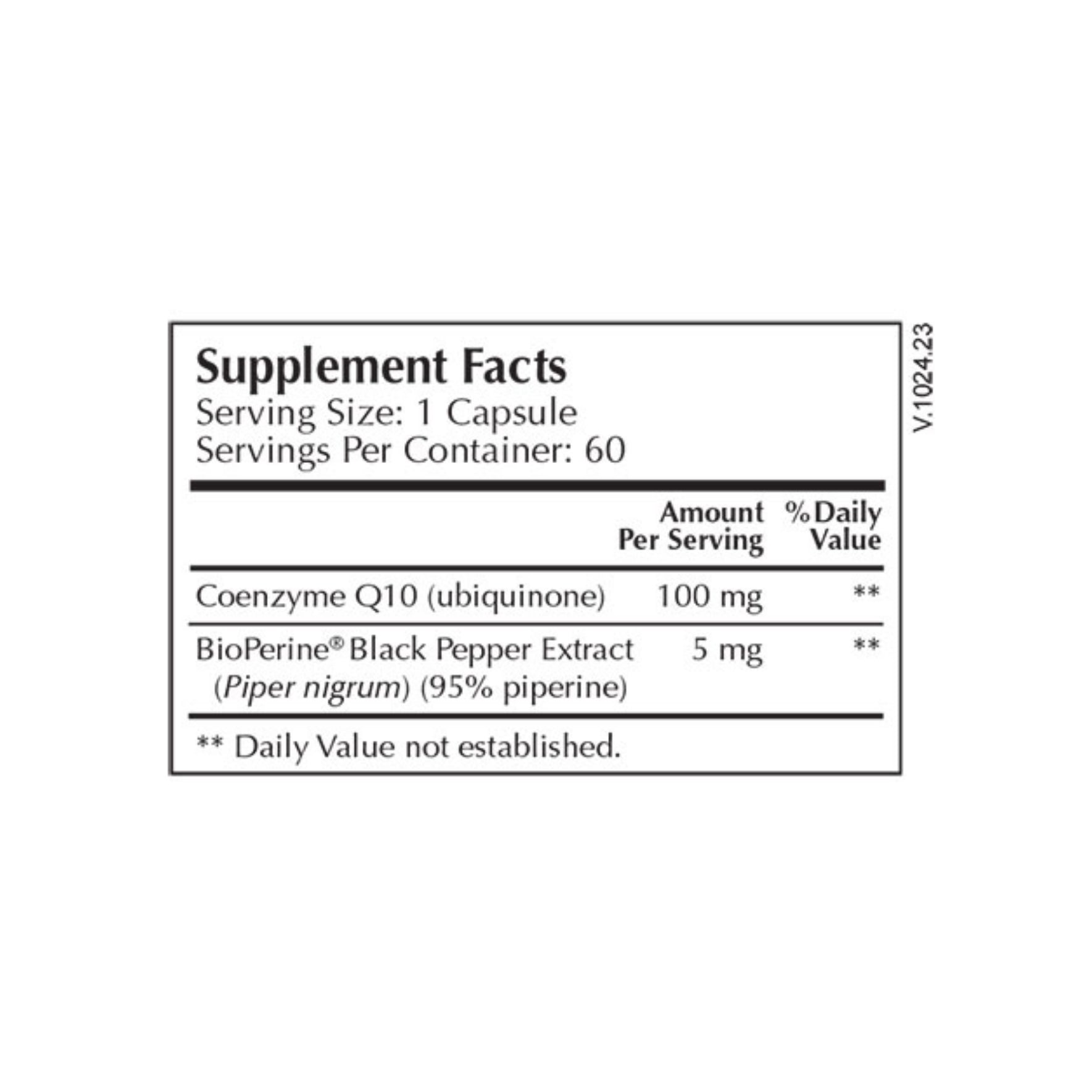 Moss Nutrition Coenzyme Q10 Select bottle showing supplement packaging and branding