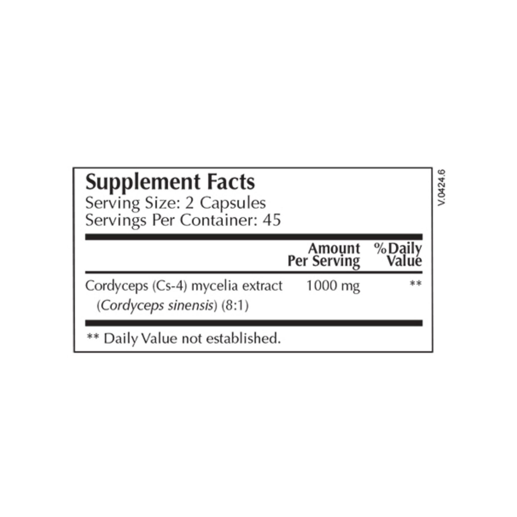 Moss Nutrition Cordyceps Select bottle showing supplement packaging and branding