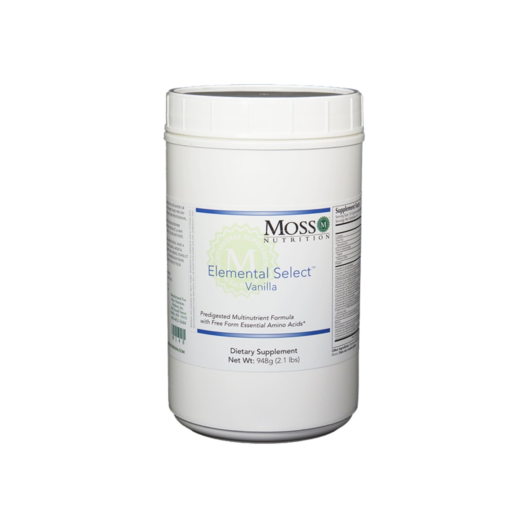 Moss Nutrition Elemental Select nutritional shake supplement