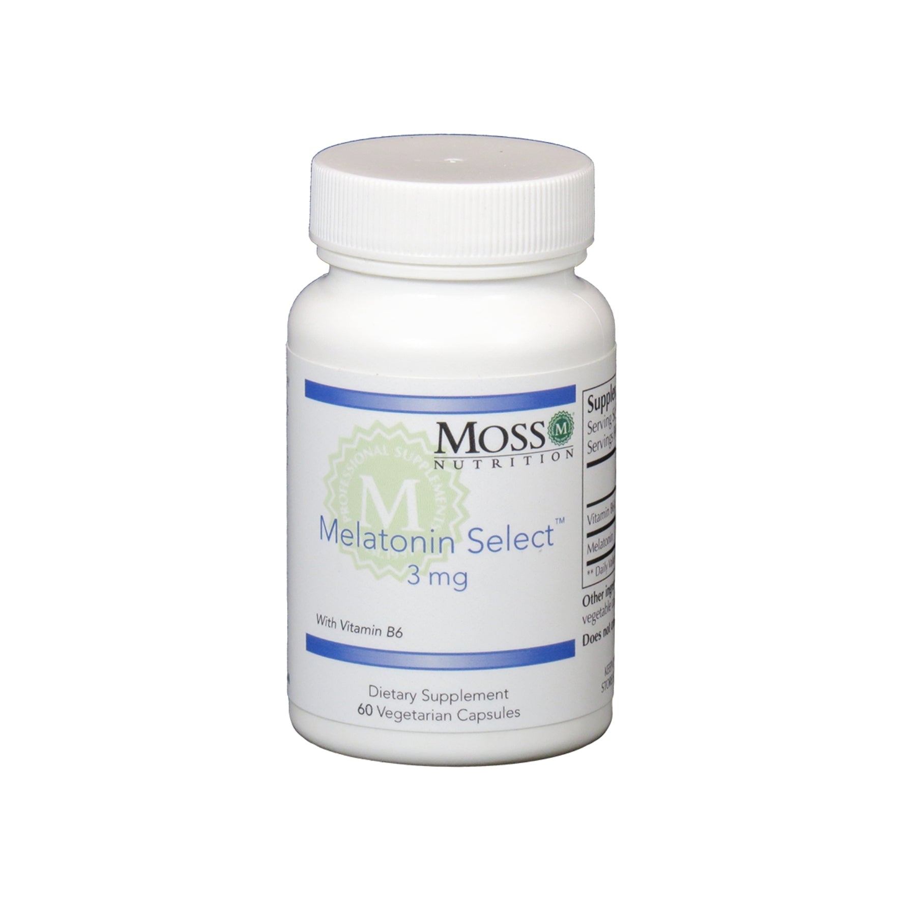 Moss Nutrition Melatonin Select 3 mg sleep support supplement