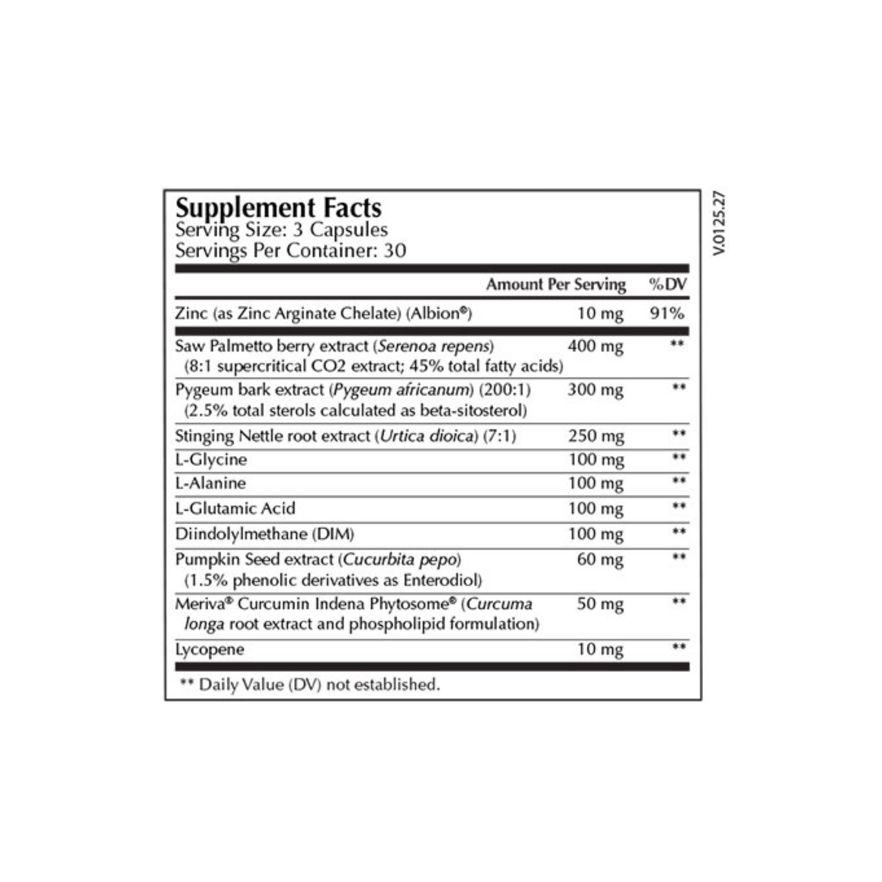 Moss Nutrition Prostate Select bottle showing supplement packaging and branding