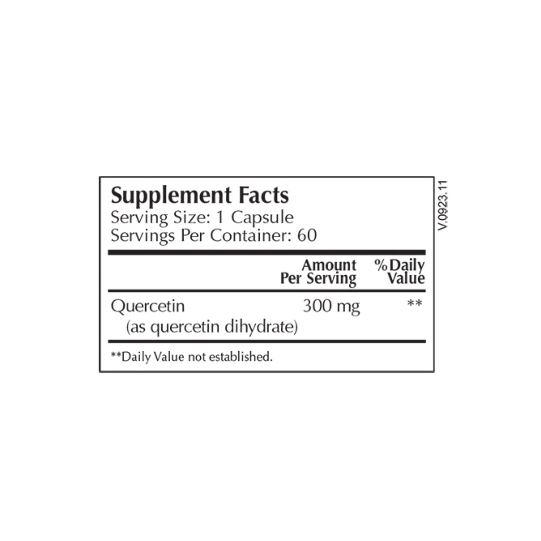 Moss Nutrition Quercetin 300 mg bottle showing supplement packaging and branding