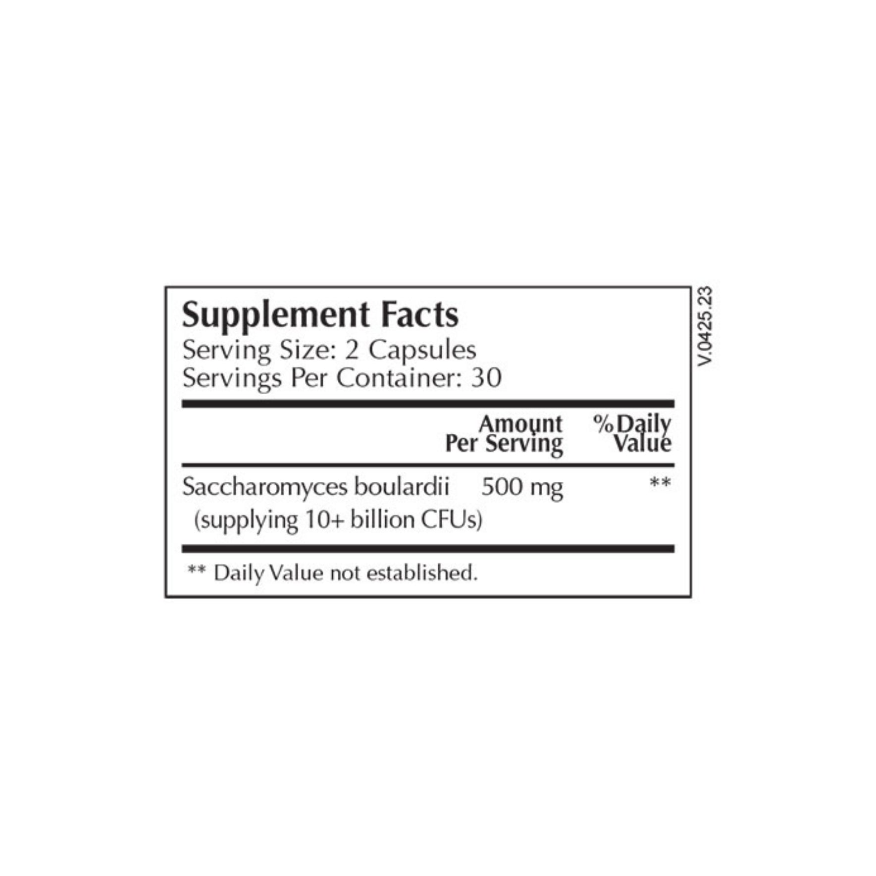 Moss Nutrition Saccharomyces boulardii bottle showing supplement packaging and branding