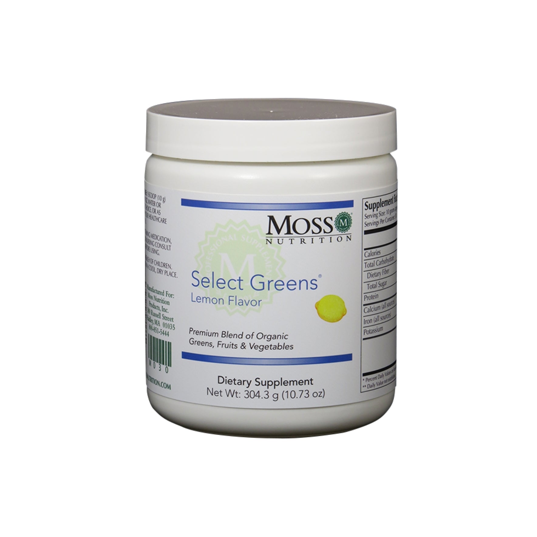Moss Nutrition Select Greens Lemon superfood greens supplement