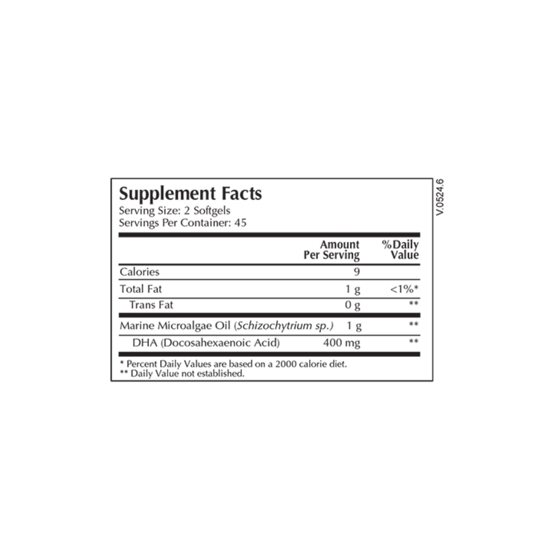 Moss Nutrition Vegan DHA Select bottle showing supplement packaging and branding