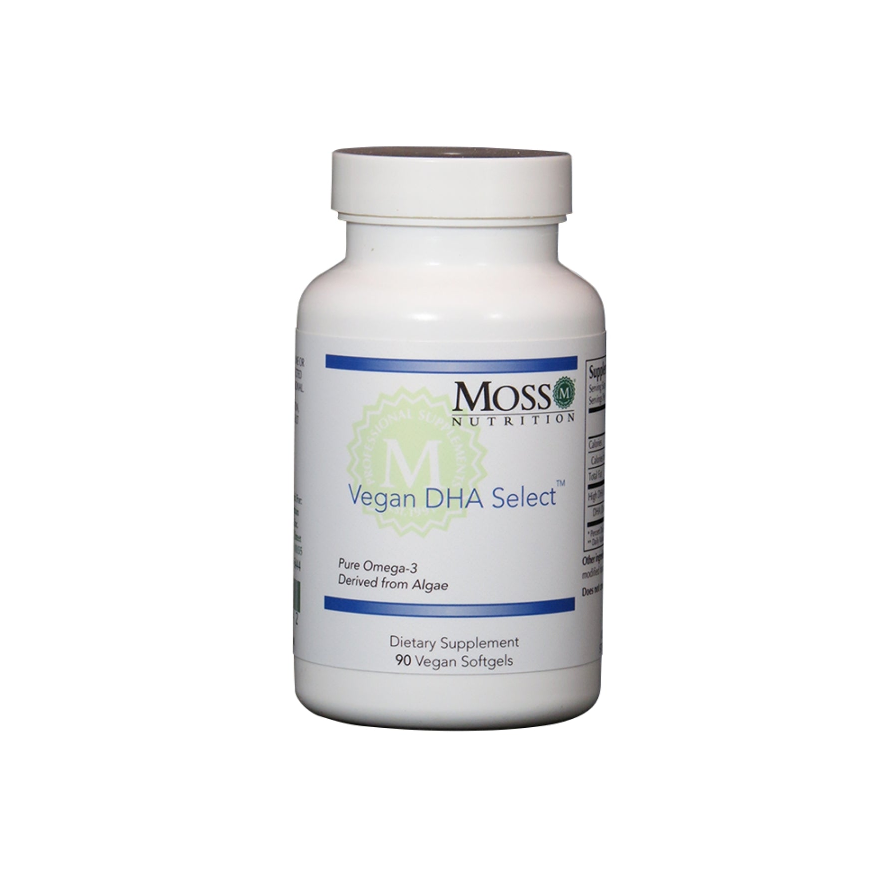Moss Nutrition Vegan DHA Select plant-based omega brain support