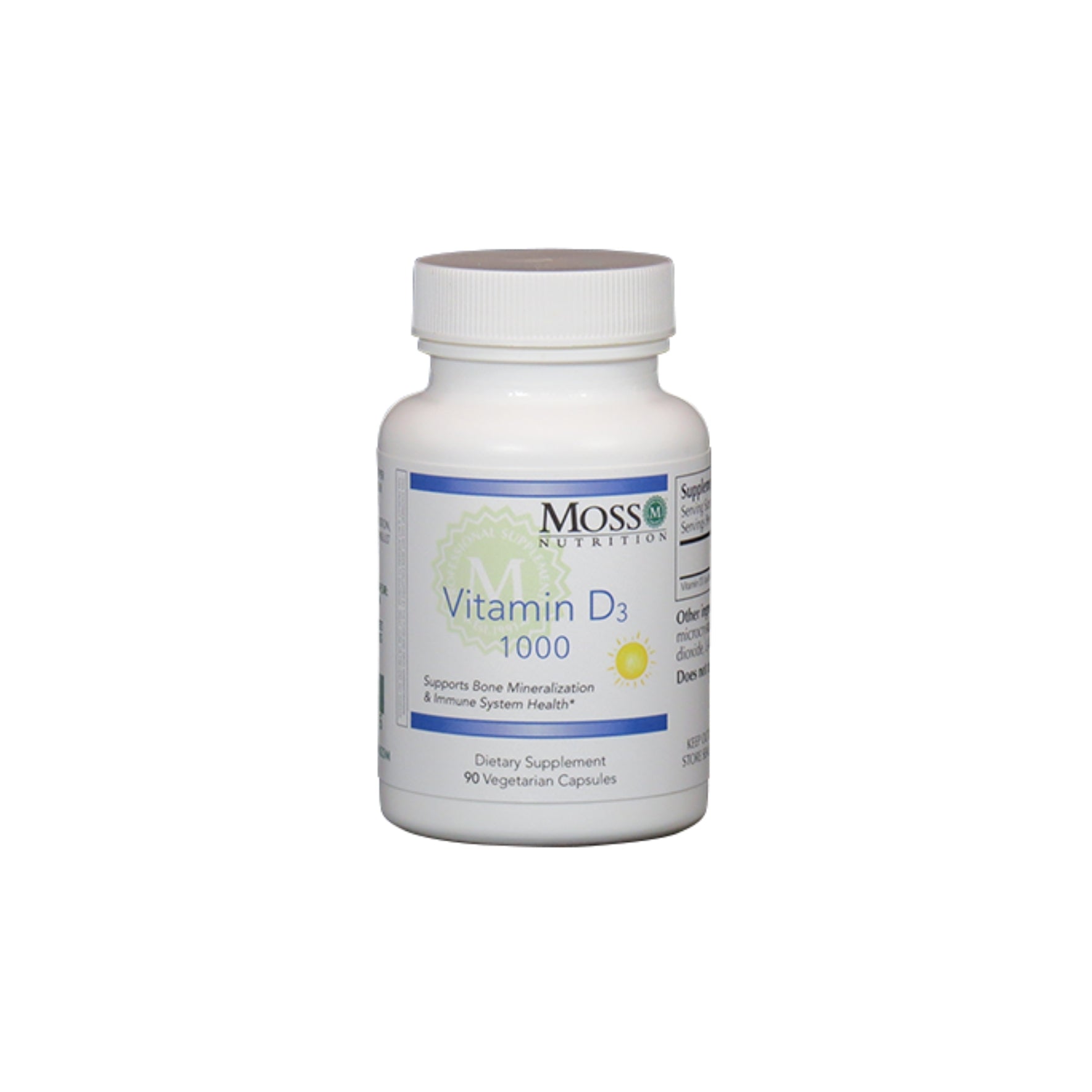 Moss Nutrition Vitamin D3 1000 IU immune health supplement