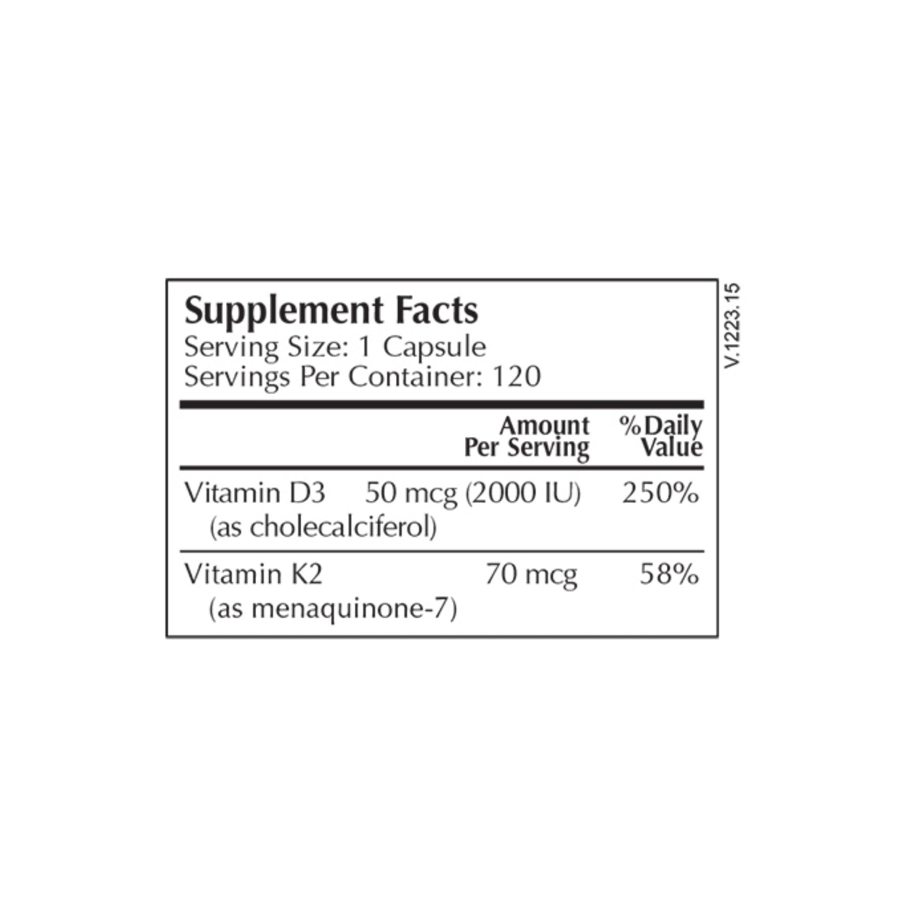 Moss Nutrition Vitamin D + K 2000 bottle showing supplement packaging and branding