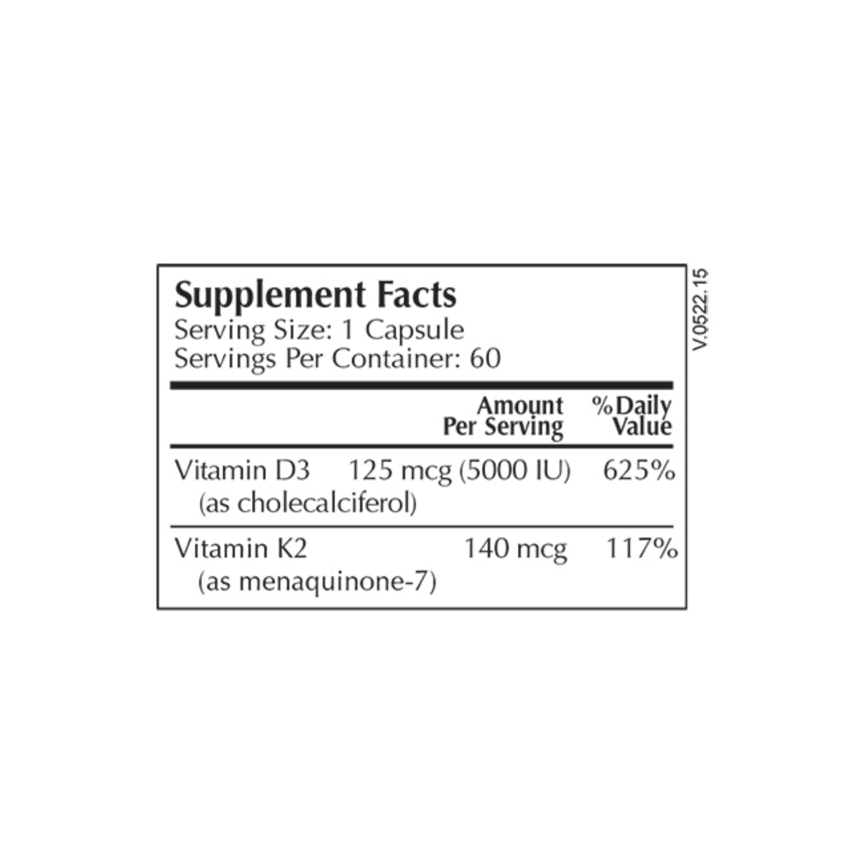 Moss Nutrition Vitamin D + K 5000 bottle showing supplement packaging and branding