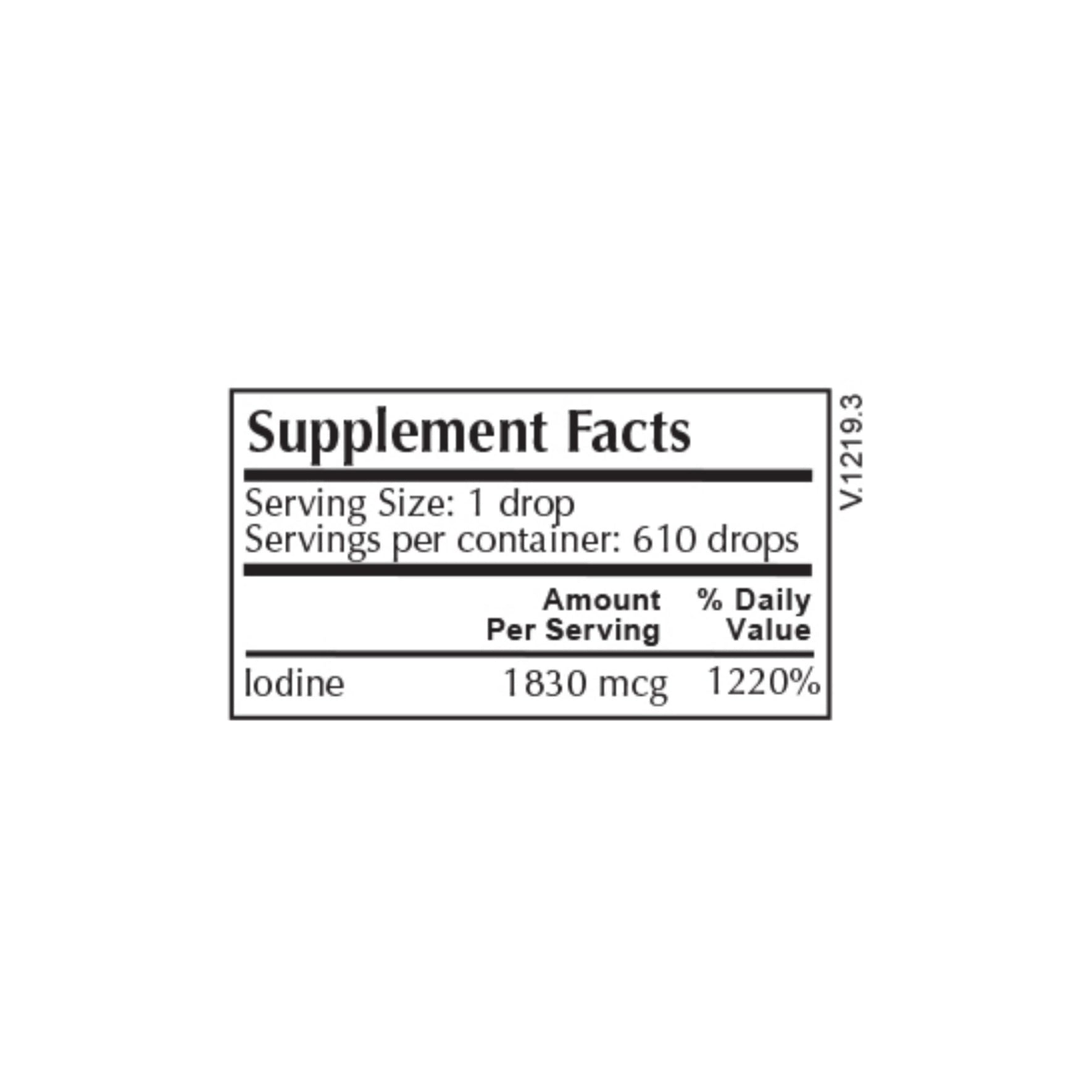 Moss Nutrition Iosol Iodine bottle showing supplement packaging and branding
