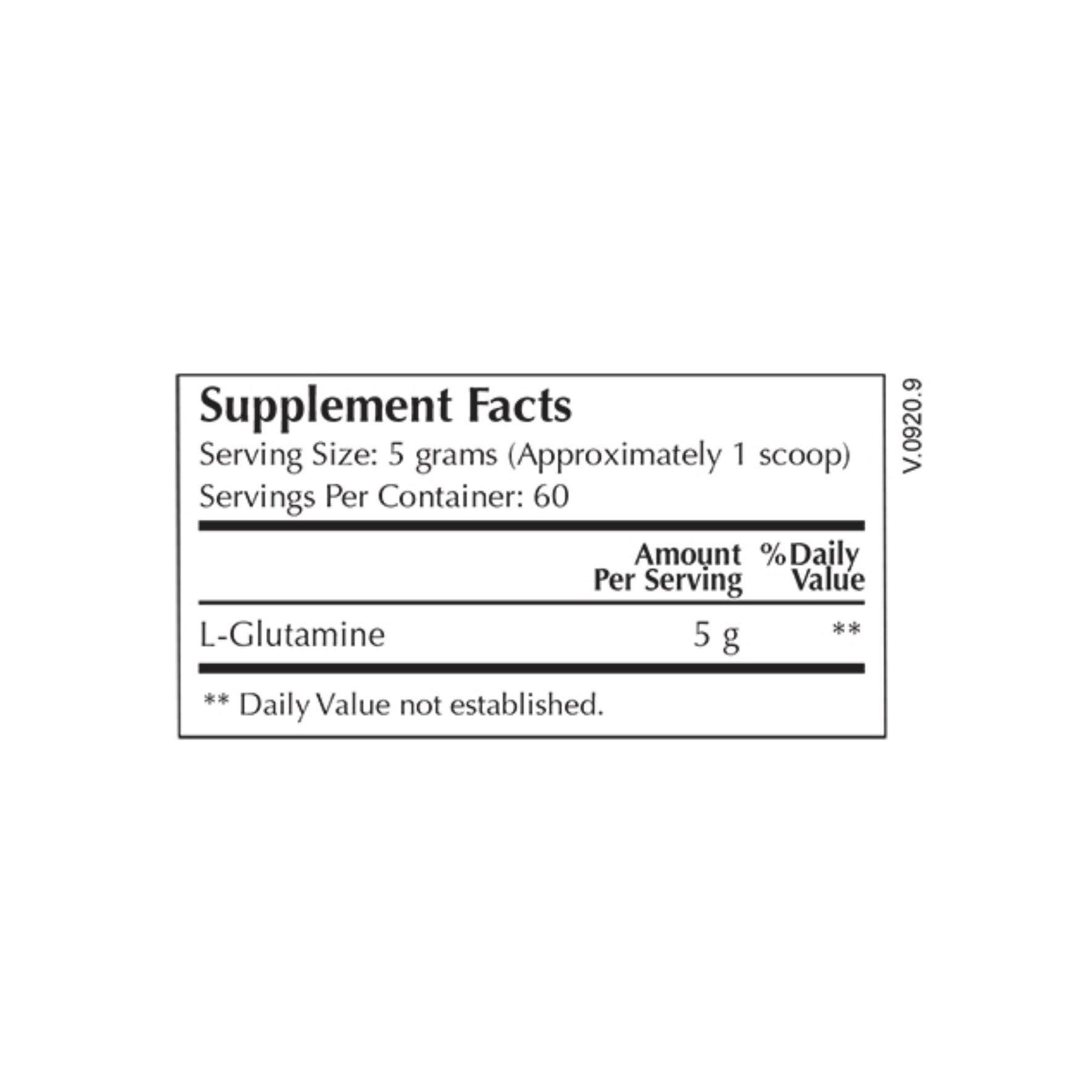 Moss Nutrition L-Glutamine bottle showing supplement packaging and branding