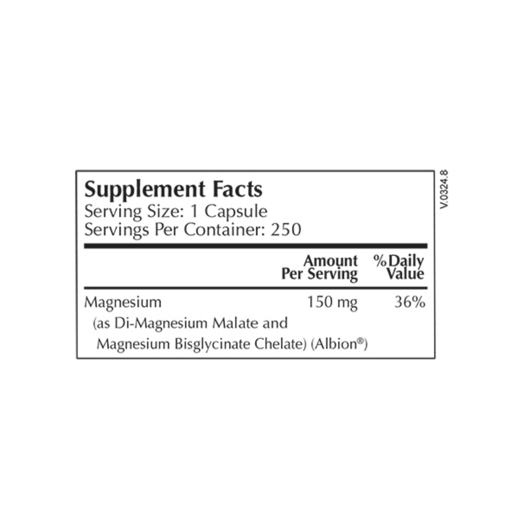 Moss Nutrition Magnesium Select bottle showing supplement packaging and branding