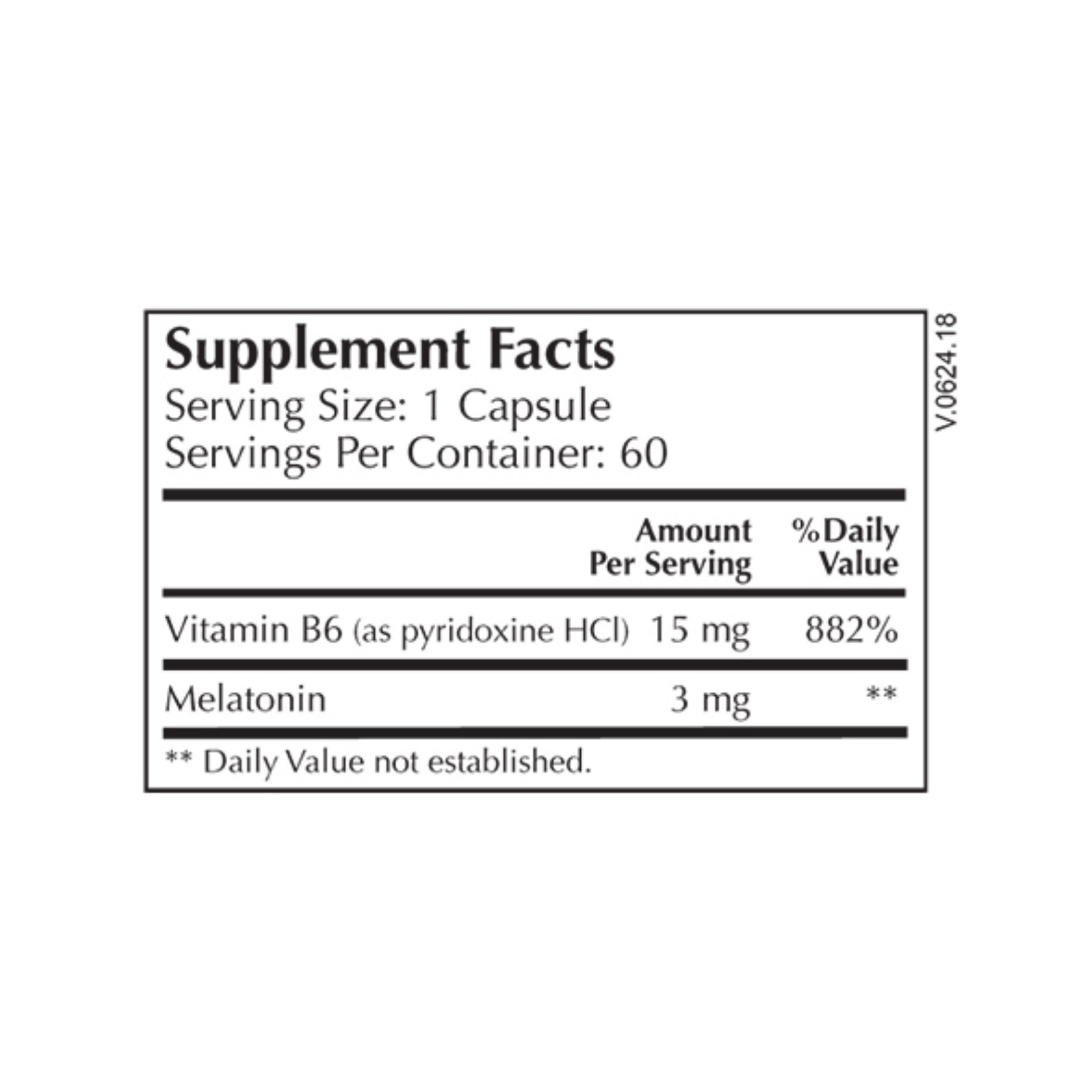 Moss Nutrition Melatonin Select 3 mg bottle showing supplement packaging and branding