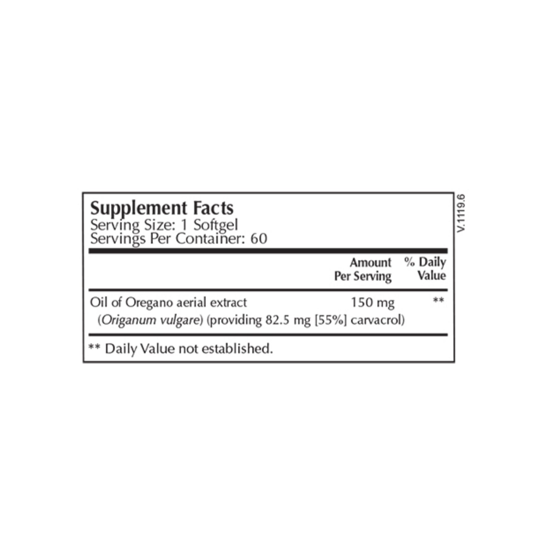 Moss Nutrition Oil of Oregano bottle showing supplement packaging and branding