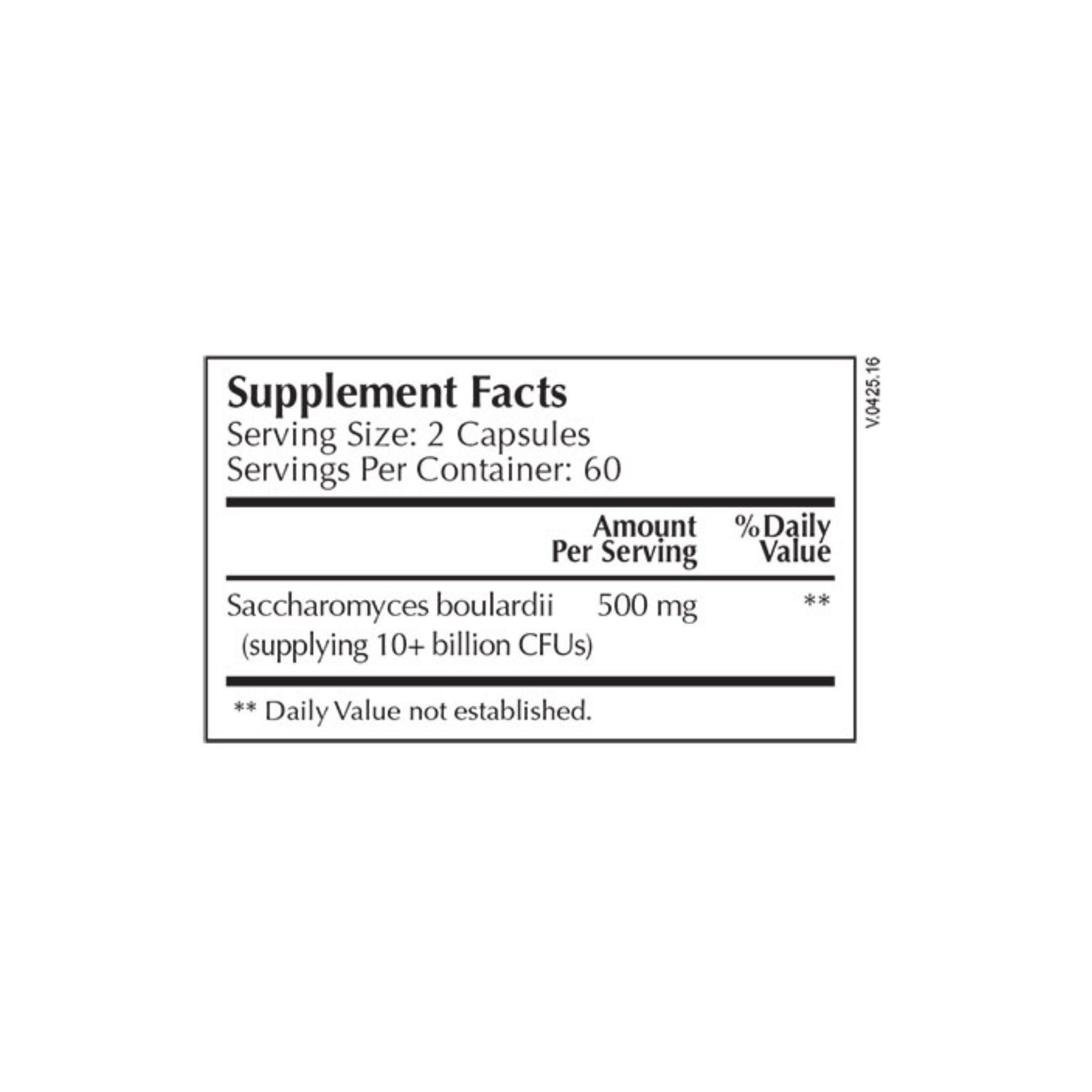 Moss Nutrition Saccharomyces boulardii bottle showing supplement packaging and branding