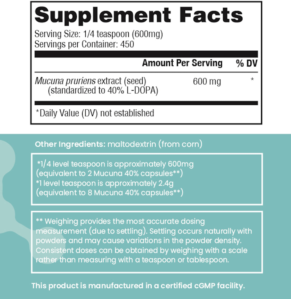 CHK NUTRITION  Mucuna 40% (Mucuna Pruriens) Powder