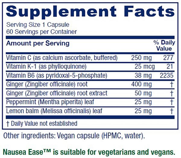 Nausea Ease™ ~ GI Support ~ 60 capsules