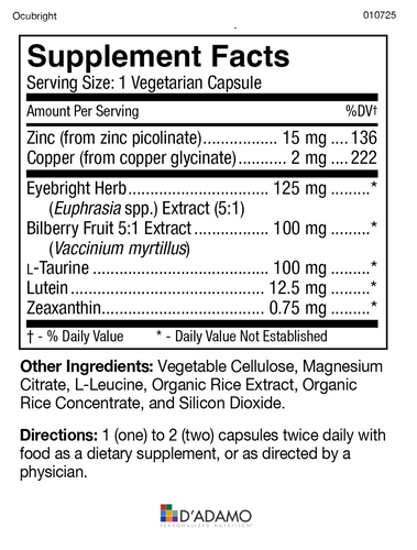 D’Adamo Personalized Nutrition® - Ocubright