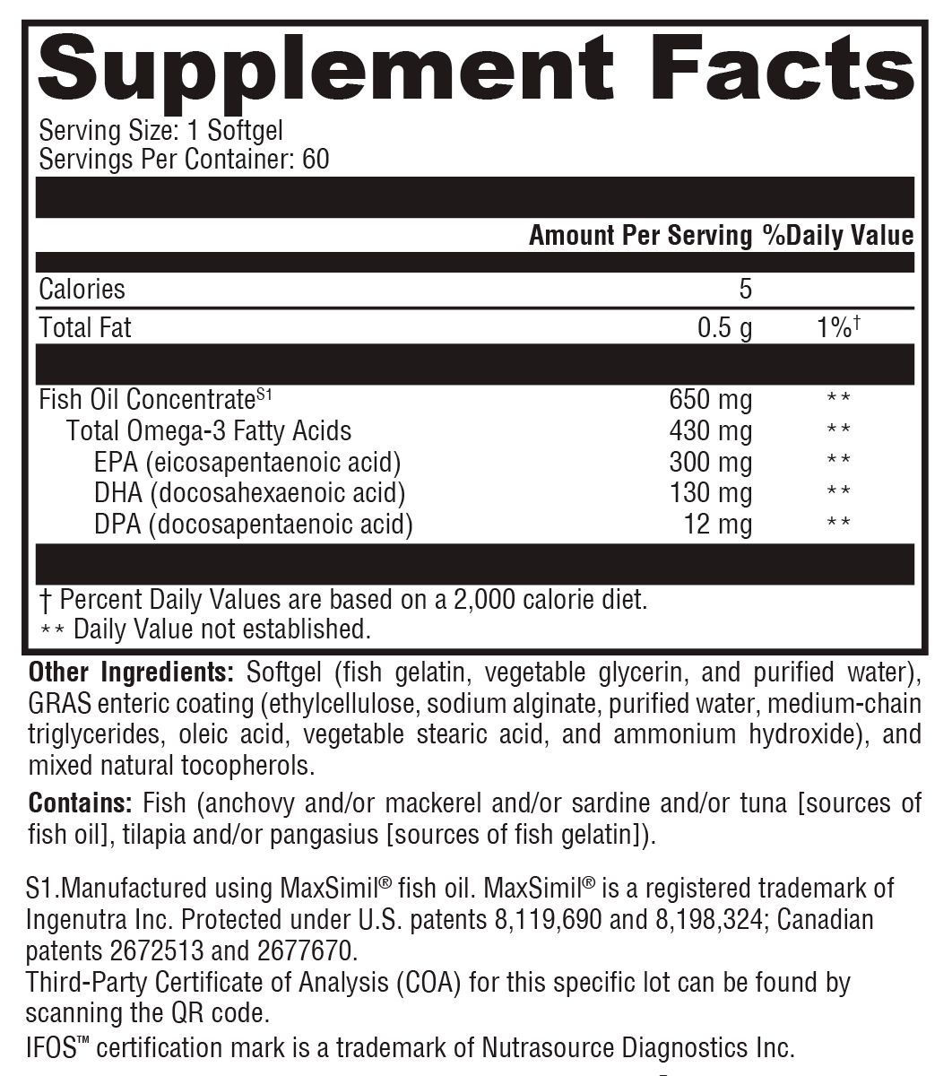XYMOGEN Omega MonoPure® 650 EC 60 Softgels