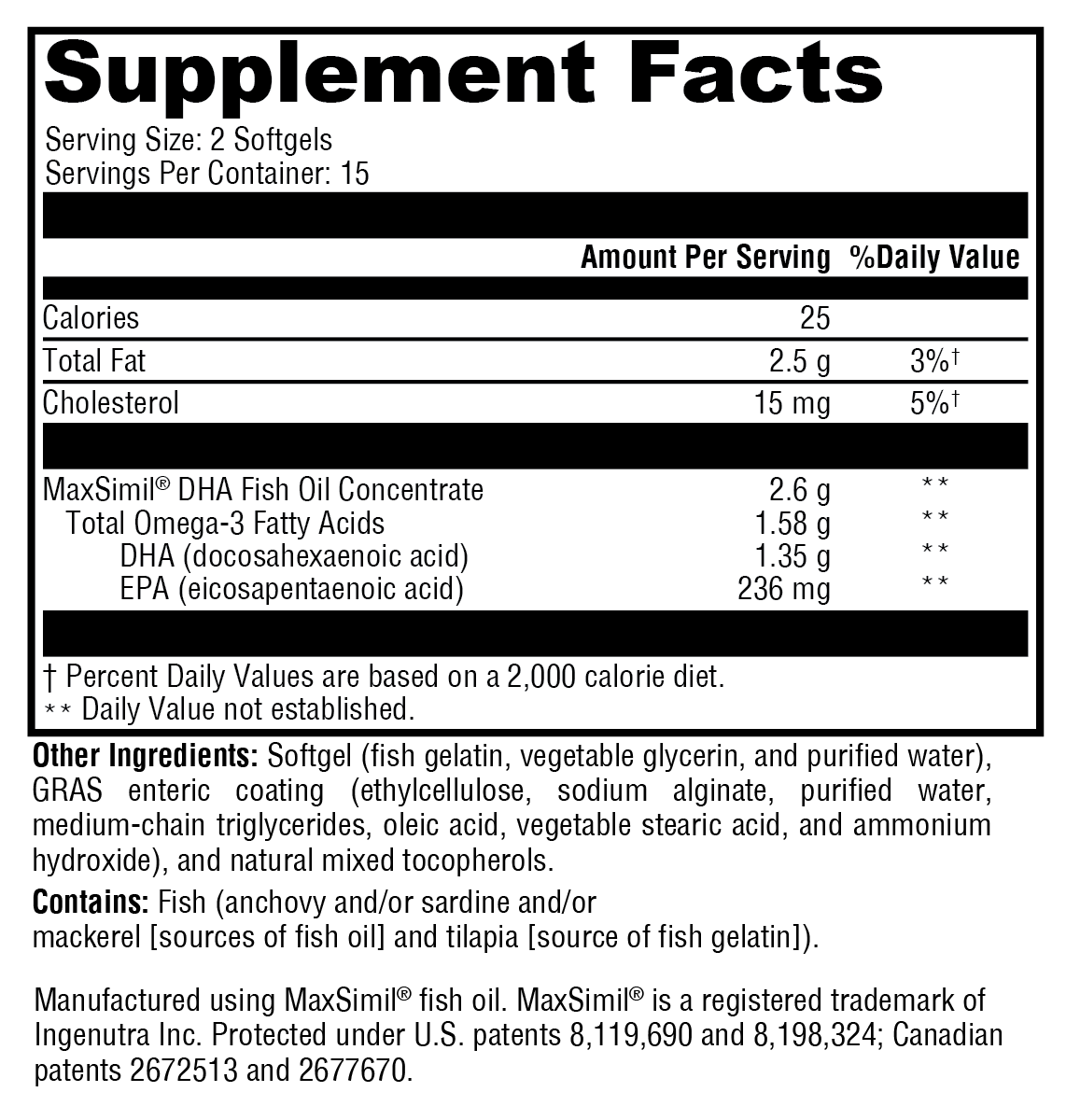 XYMOGEN Omega MonoPure® DHA EC 30 Softgels