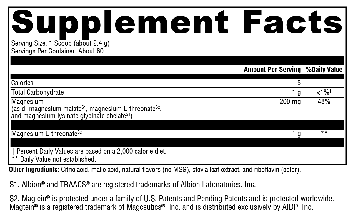 XYMOGEN OptiMag® Neuro Lemon-Lime 60 Servings