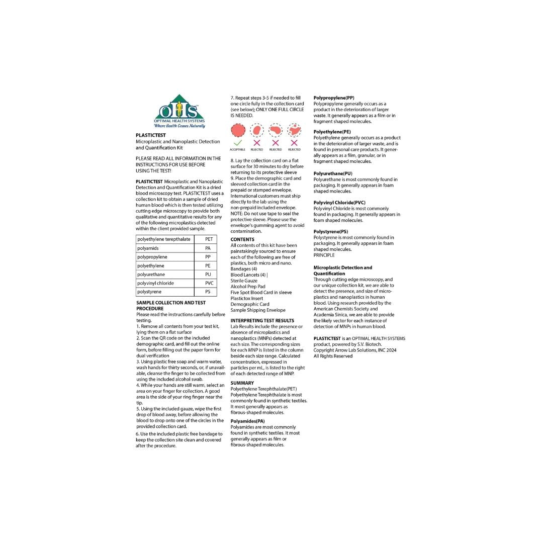 Optimal Health Systems PlasticTest
